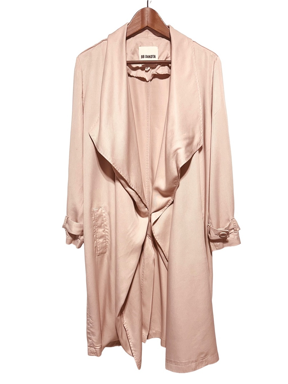 BB Dakota Blush Pink Tencel Waterfall Duster Jacket L